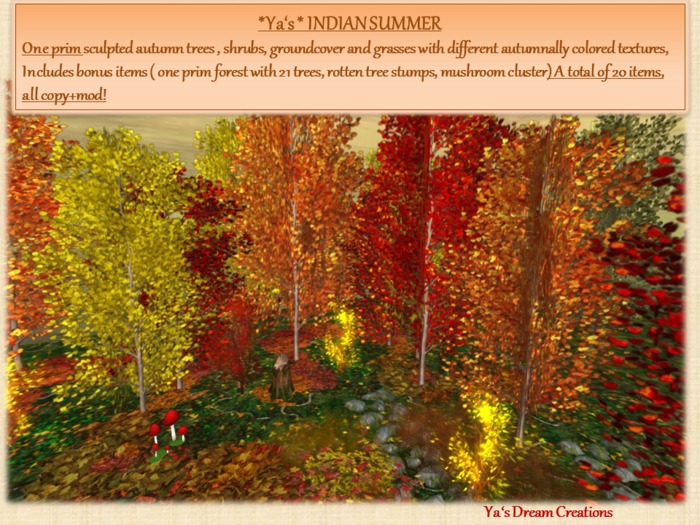 NEW *Ya's* INDIAN SUMMER - Big Autumn Tree and Plant Pack