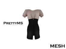 !@!PrettyMS!@!Sohee style grey black zipper dress