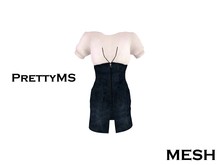 !@!PrettyMS!@!Sohee style denim white deepblue zipper dress ops