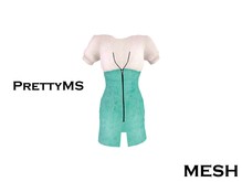 !@!PrettyMS!@!Sohee style denim white mintsky zipper dress ops