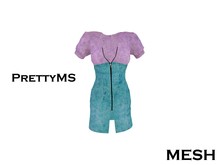 !@!PrettyMS!@!Sohee style denim lavender mintsky zipper dress
