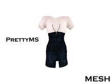 !@!PrettyMS!@!Sohee style denim white darkblue zipper dress ops