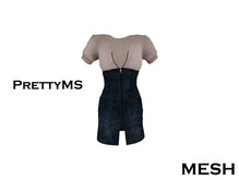 !@!PrettyMS!@!Sohee style denim grey deepblue zipper dress ops