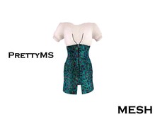 !@!PrettyMS!@!Sohee style denim white floral C zipper dress