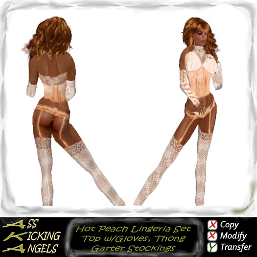 AKA Hot Peach Lingeria Set Add