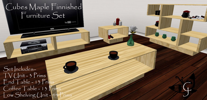 ::SSS:: Cubes Maple Finnished Furniture Set