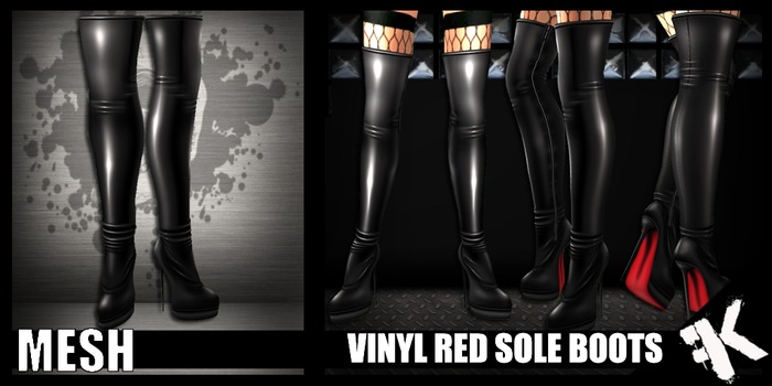FK! - Vinyl Red Sole Boots