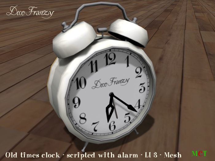 ~DecoFranzy~ Old Alarm Clock Creme