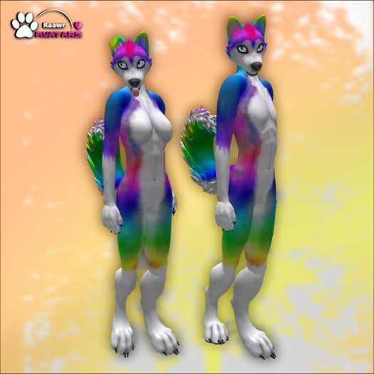 Raawr Avatars Husky: Color - Rainbow White