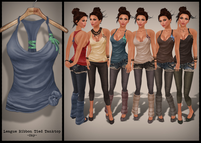*League* Ribbon Tied Tanktop -Sky