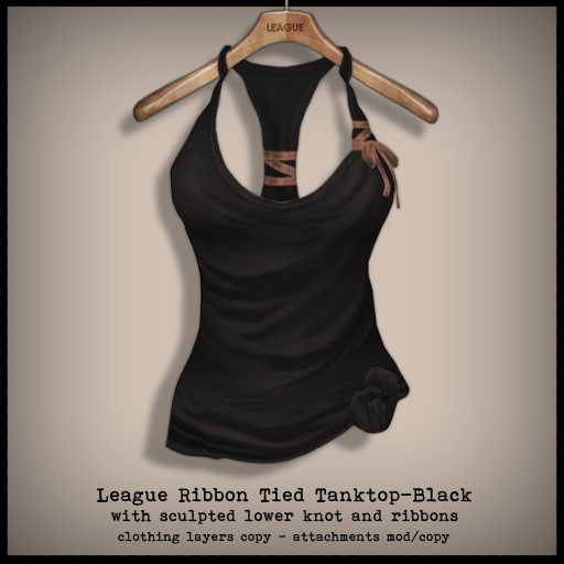 *League* Ribbon Tied Tanktop -Black