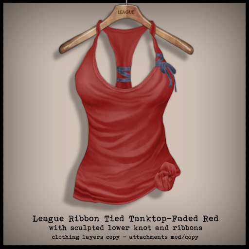 *League* Ribbon Tied Tanktop -Faded Red