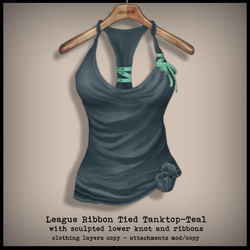 *League* Ribbon Tied Tanktop -Teal