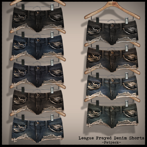 *League* Frayed Denim Shorts -Fatpack