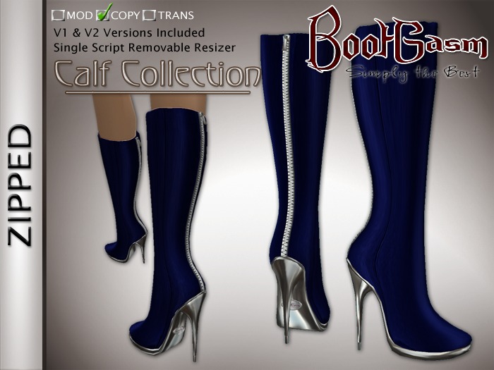 Bootgasm Zipped Leather Boots Blue