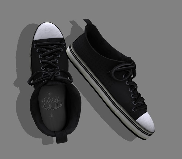 Black / Black Canvas Sneakers Warn Look
