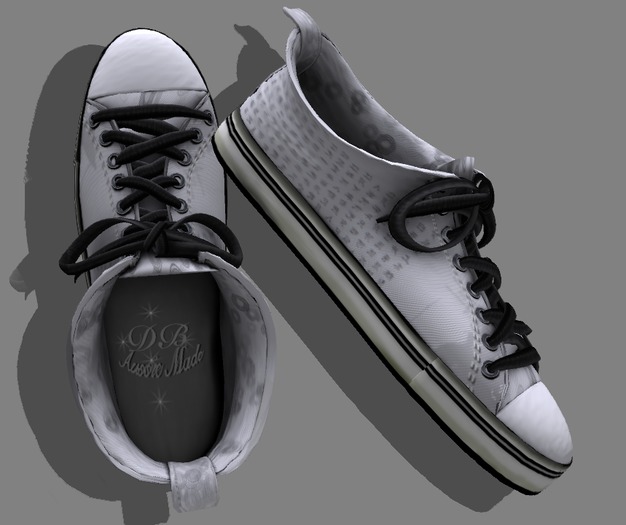 White / Black Canvas Sneakers Warn Look