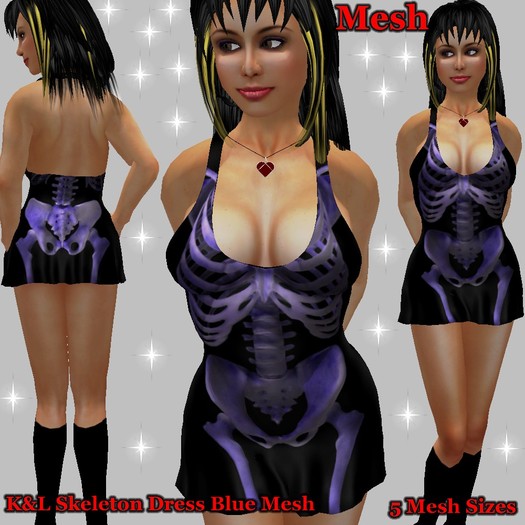 K&L Skeleton Dress Blue Mesh