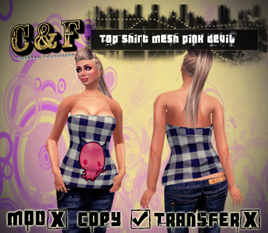Top Shirt Mesh pink devil -C&F
