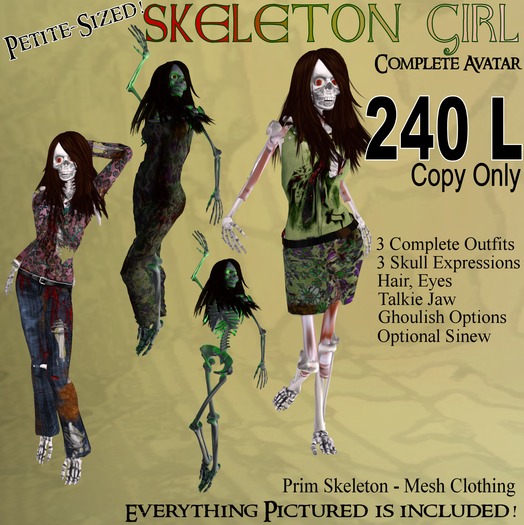 *Pookas* Petite-Sized Skeleton Girl (copy only)