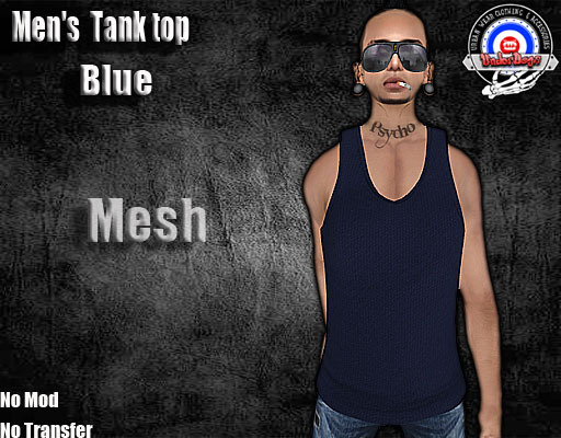 [UnderDogs] - Men's Dark Tank Top - Blue - Mesh 