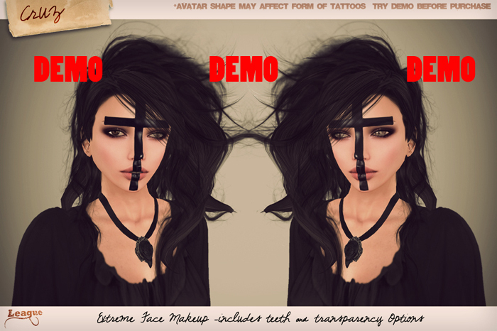 *League* Cruz Face Makeup Tattoos DEMO