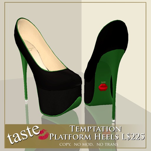 taste Temptation Platform Heels ~ Emerald