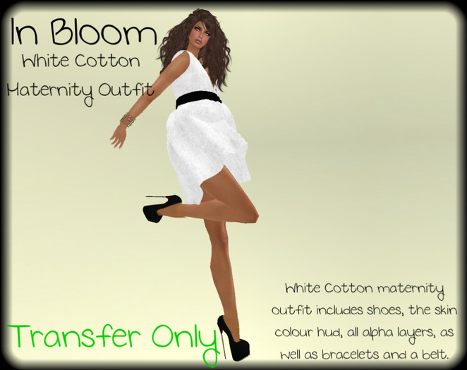 ~TB~ Blooming Mesh Maternity Dress White Cotton