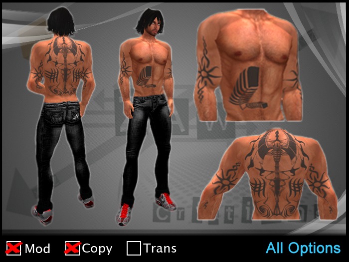 ZAW - Tattoo Back full feather