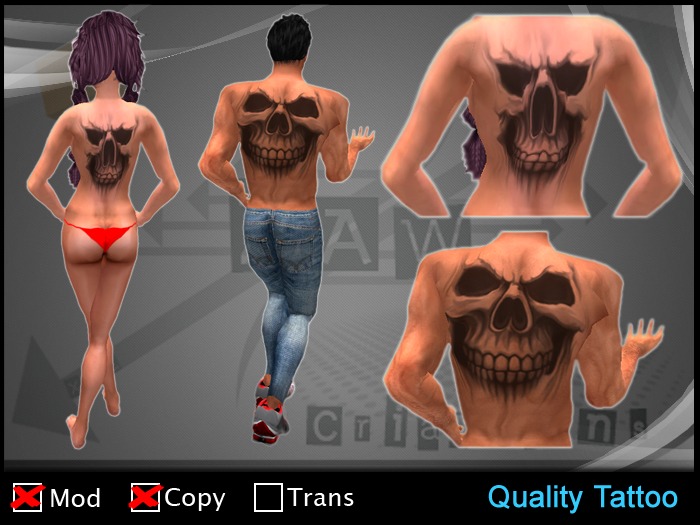 ZAW - Tattoo Back Smile Skull