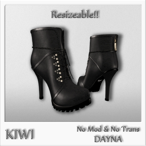 KIWI DAYNA HIGH HEEL GRAPPLE BOOTS (BLACK)