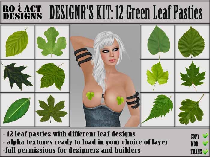 ..::RO!ACT::..DESIGNS 12 Green Leaf Pasties