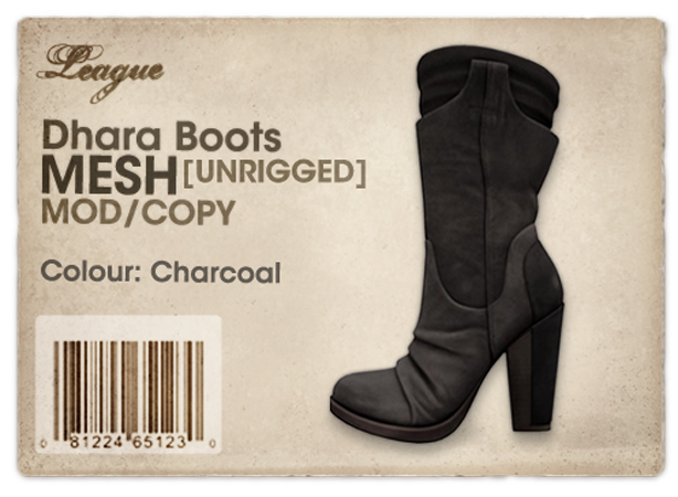 *League* Dhara Boots [MESH] -Charcoal