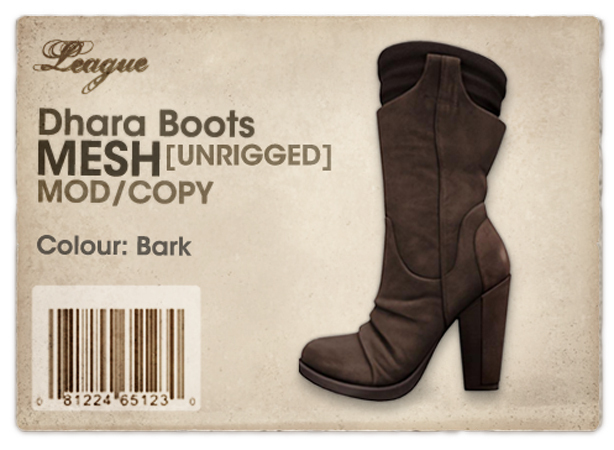 *League* Dhara Boots [MESH] -Bark