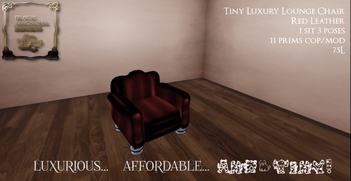 **BMI** Tiny Luxury Lounge Chair-Red Leather BOXED