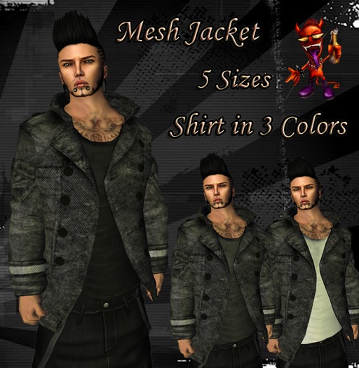 ..:: Drunk Devil ::.. ~ Grey ~ MESH Jacket #2