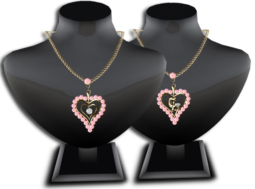 ((Crystal Line))Heart CL-D Necklace*A,B*