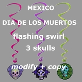 Mexico - dia de los muertos flashing swirl (3 skulls) - mod/copy