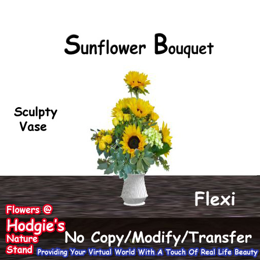 Hodgie's Flowers & Plants  --  Sunflower Bouquet In Sculptie Vase (Flexi)