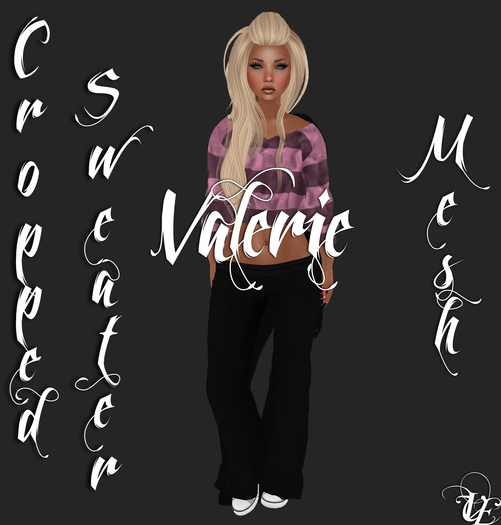 .:VE:. Valerie - Mesh Cropped Sweater - ROSE
