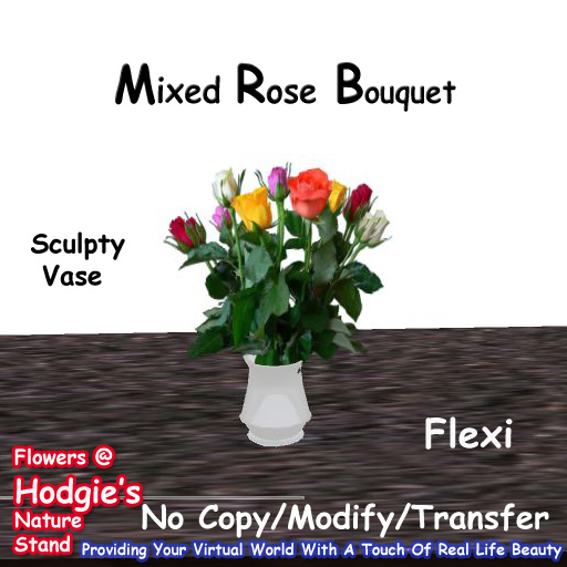 Hodgie's Flowers & Plants  --  Mixed Rose Bouquet In Sculptie Vase