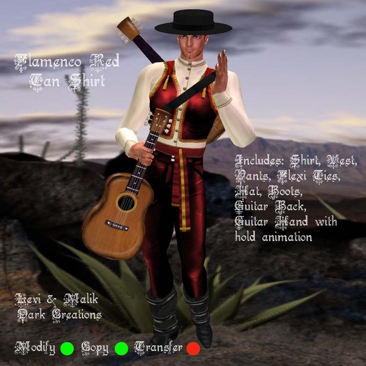 Flamenco Red Tan Shirt