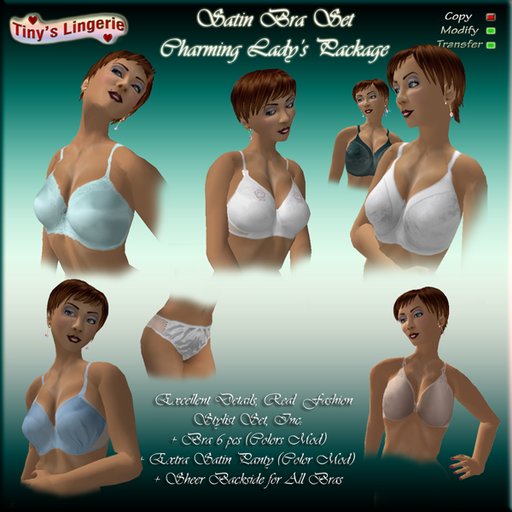 Satin Bra Set1, 6pcs