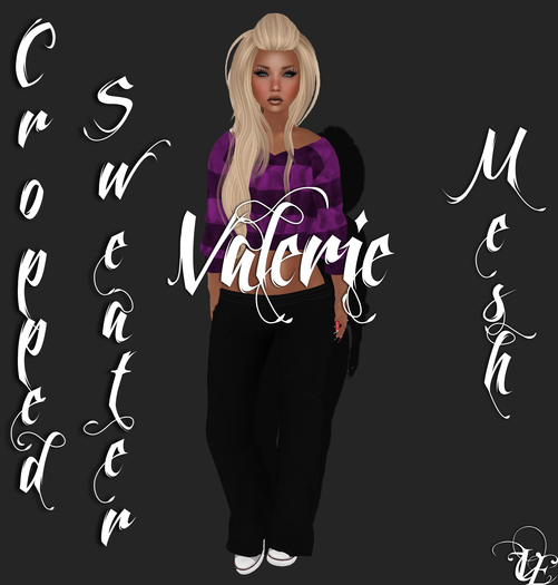 .:VE:. Valerie - Mesh Cropped Sweater - PURPLE