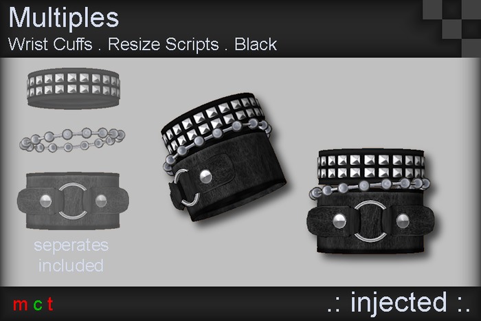.: Injected :. Multiples Wrist Bands - Black