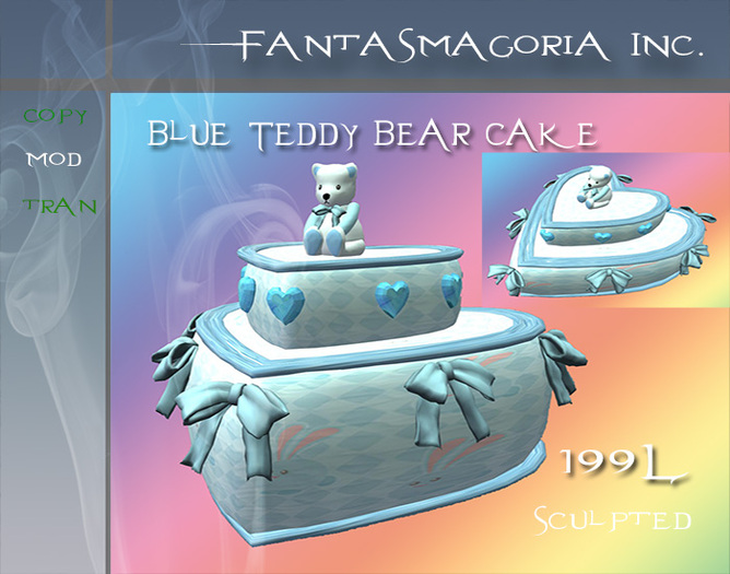 Blue Teddy Bear Cake Box