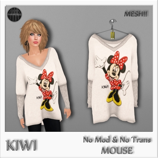 KIWI MOUSE LADIES LOOSE V-NECK SWEATER 5 