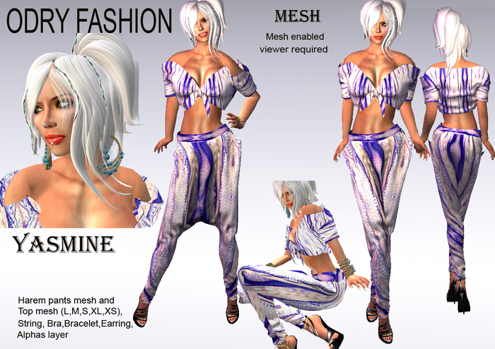 *OF *-*YASMINE*Mesh Harem Pants and Top