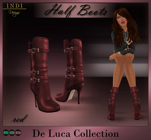INDI Designs - De Luca half boots red