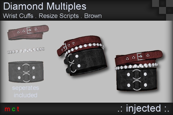 .: Injected :. Diamond Multiples Wrist Bands - Brown